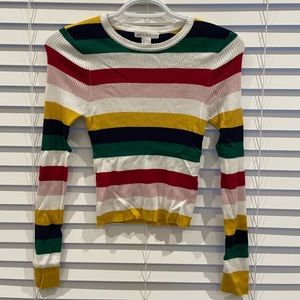 Multicoloured Tight Long Sleeve Shirt